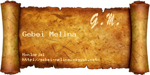 Gebei Melina névjegykártya